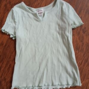 Art Class Mint Green Ruffle Sleeve Tee
